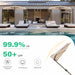 9Ft Half Umbrella Outdoor Patio Umbrella Market Umbrellas with Crank, 1/2 round Wall Umbrella 5 Sturdy Ribs UV Protection for Pool Garden Balcony Deck, Beige