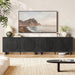 63 Inch Fluted Buffet Cabinet W/Storage, Push-Spring Doors, Black