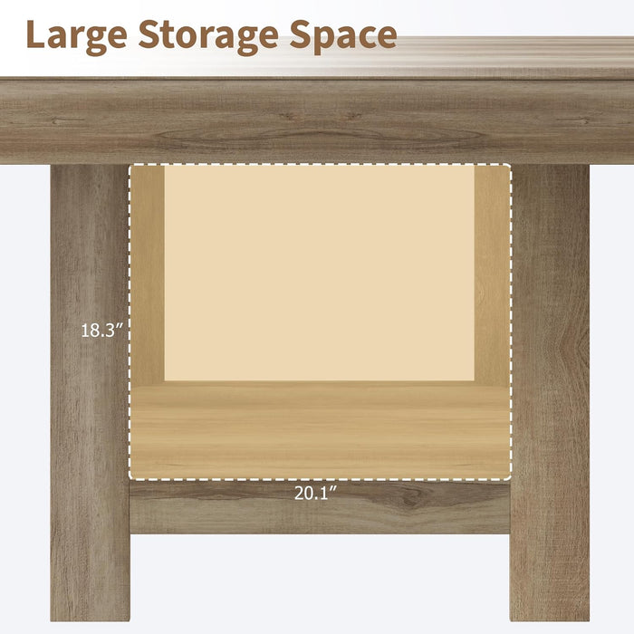 47" Square Dining Table with Triangular Leg, Kitchen Table for 4-6