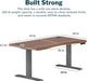54x26 Walnut Electric Standing Desk Memory Settings