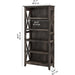 Bush Furniture Tall 5 Shelf Bookcase for Living Room or Home Office, Large Bookshelf, Modern Farmhouse Style, Key West Collection, Dark Gray Hickory