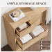 Natural 6 Drawer Dresser for Bedroom, 47.4" Tall Chest of Drawers