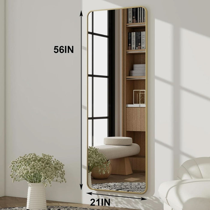 Goldtone 56X21 Complete Length Floor Standing Mirror