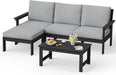 HDPE Outdoor Sectional with Ottoman & Coffee Table