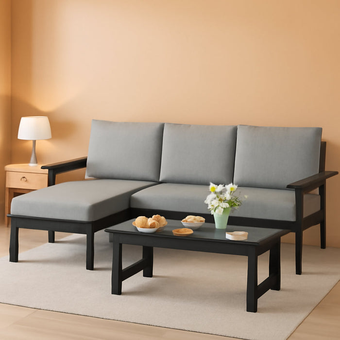 HDPE Outdoor Sectional with Ottoman & Coffee Table