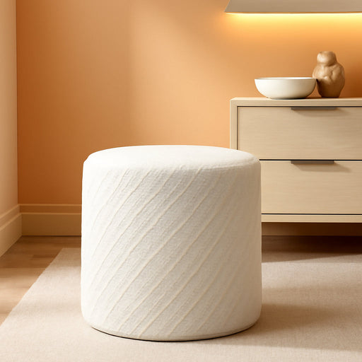 Modern round Ottoman with Soft Padded Seat, Multifunctional Vanity Chairs for Makeup, Upholstered Footrest Stool Ottoman Foot Stool for Living Room, Bedroom