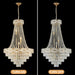 Crystal Chandelier 12 Lights 36Inches Gold Pendant
