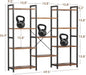 Triple 4 Tier Bookshelf, Large Bookcase with 11 Open Display Shelves, Modern Industrial Book Shelves Book Case for Bedroom, Wide Standing Shelving Unit for Living Room Home Office, Vintage