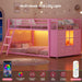 Pink Twin Over Bunk Bed With RGBLEDIlluminationSystem