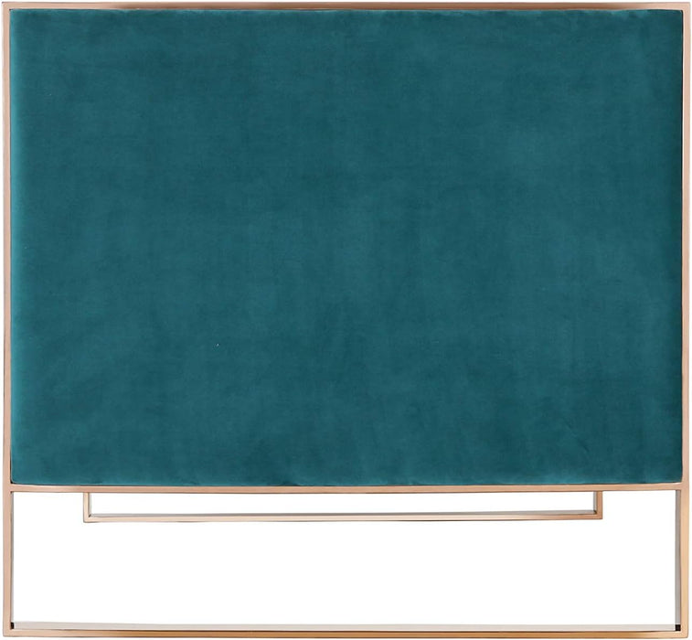 Trillium Velvet 57" Velvet Loveseat for Living Room, High-Density Foam, Vertical Channeling, Gold Stainless Steel Frame, No Assembly Required, Set of 1, Teal