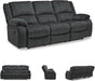 Draycoll Contemporary Manual Pull Tab Reclining Sofa, Dark Gray