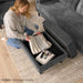 Storage Ottoman with Tray, Living Room Furniture, Max Collection, Iron Gray Chenille Fabric