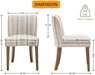 Upholstered Parsons Chair Set of 2, Linen Fabric Khaki Striped Dining Chairs with Walnut Wood Leg Cushioned Back Modern Rustic Side Chairs for Living Room/Kitchen/Dining/Restaurant
