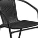 5-Piece 28" Square Indoor/Outdoor Patio Table and Chairs Set, Dining Set with Glass Metal Bistro Table, 4 Stack Rattan Chairs, Black