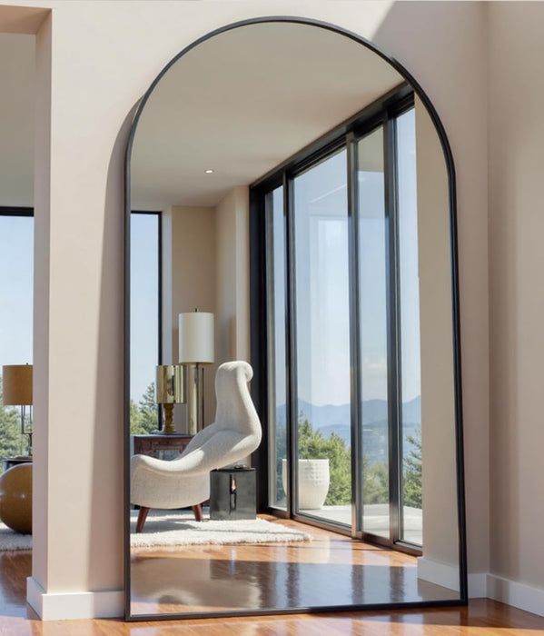 Arched Full Length Mirror 76"X34" Large Floor Full Body Mirror, Black