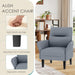 Gray Upholstered Suede Armchair With Durable Timber