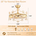 Bedroom Ceiling Fan with Lights: 20" Gold Chandelier Small Fan with Remote Control - Modern Flower Fandelier for Girl'S Bedroom Living Room Kitchen