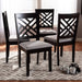 Caron Dining Chair and Dining Chair Gray Fabric Upholstered Espresso Brown Finished Wood Dining Chair