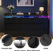 63" 9 Drawer Dresser with LED Light, Black