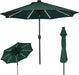 9FT Outdoor Solar LED Lighted Patio Umbrella with 8 LED Strip Lights & 8 Ribs, Convenient Crank Lift System