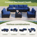7-Piece Outdoor Patio Furniture Set, 6-Seat All-Weather PE Rattan Wicker Patio Sectional Furniture Set with Coffee Table, 450 Lb Capacity