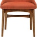 Azalea Orange Fabric and Walnut Wood Dining Side Chairs - Set of 2