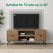 Walnut TV Stand with Fluted Diamond Doors, 55.12" Mid Century Modern TV Media Console for Tvs up to 65", TV Cabinet with Adjustable Shelf & 2 Cabinets for Living Room