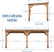 Arcadia 20 Ft. X 9.5 Ft. All Cedar Wooden Gazebo Pavilion with Hard Top Steel Slant Roof