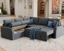 Oversized L-Shaped Sleeper Sectional Sofa with Storage