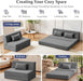Dark Gray 4In1 FoldingMemoryFoam SofaBed WashableCover