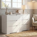 Modern 3 Drawer Dresser, Wood Chest of Drawers with Storage, Tall Nightstand with Cut-Out Handles, Side End Table, Accent Storage Cabinet for Living Room, Entryway, White