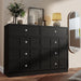 8 Drawer Dresser for Bedroom: 47" Black Chest of Drawers with Deep Drawers