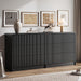 55" Wide Modern Curved 3 Drawer Dresser，Black