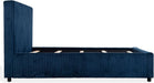 Couture Collection - Mallika Navy Corduroy Queen Bed, Channel Tufted Headboard, Plush Upholstery, No Box Spring Needed (SFV6117C-Q)