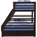 XL Twin/Queen Bunk Bed with Drawers, Espresso