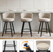 Swivel Bar Stools Set of 2, 28" Seat Height, Modern Design | Upholstered Barstools with Back and Footrest, Metal Legs, Suitable for Kitchen Island, Counter, Dining Room