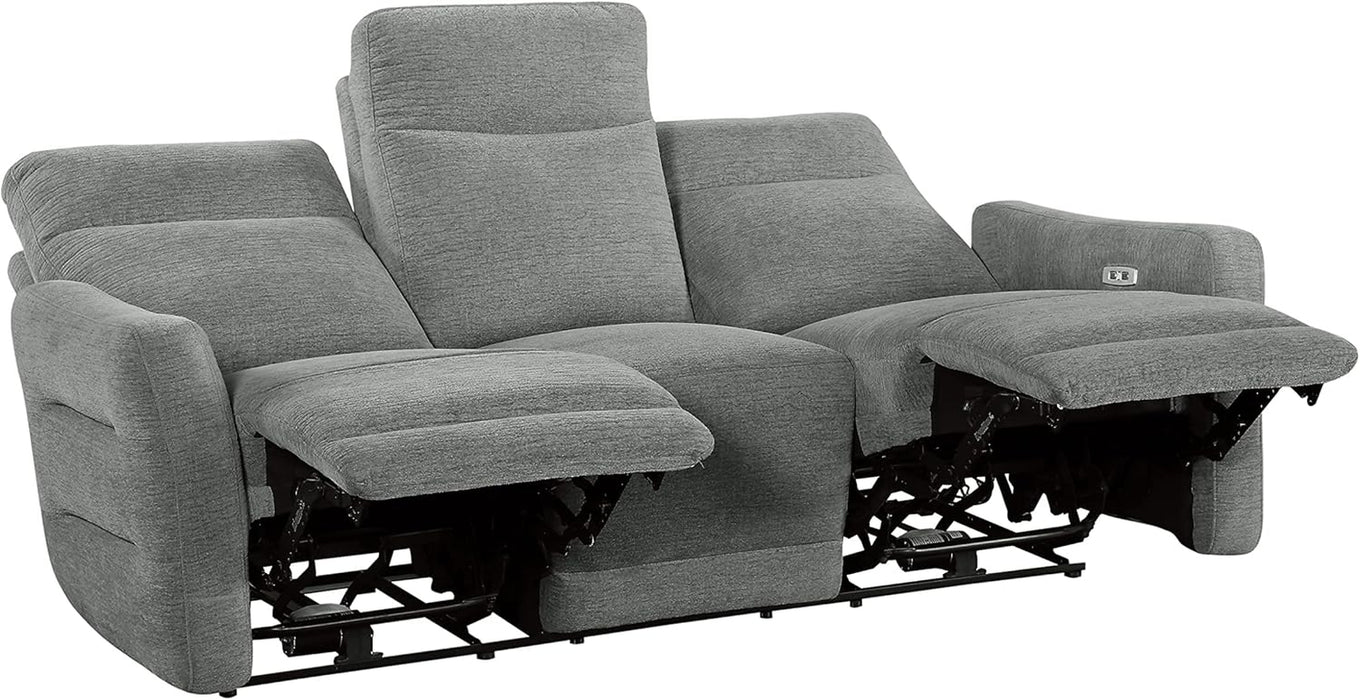 Rainwood Wall-Hugger Power Double Lay Flat Reclining Living Room Set, 3-Piece, Dove Gray