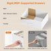 Dresser with Hanging Rack, 5 Drawers Small Closet for Bedroom, Reversible Dresser with Clothes Rack, Kids Dressers for Bedroom Chest of Drawers, Tall Storage Tower, White Leather