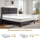 Queen Size Bed Frame with Linen Upholstered Headboard, Modern Platform Bed with Wooden Slats Support, Noise-Free, No Box Spring Needed, Easy Assembly, Grey