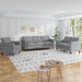 3PCS Sofa Set for Living Room,Modern Linen Couch Set with Nailhead Trim Design, Living Room Furniture Set for Office Apartment Home(Sofa & Loveseat & Chair/Light Grey)