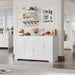 White Buffet Cabinet With Expansive Storage Drawers