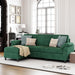 Gray Linen Sectional Sofa with Pillows