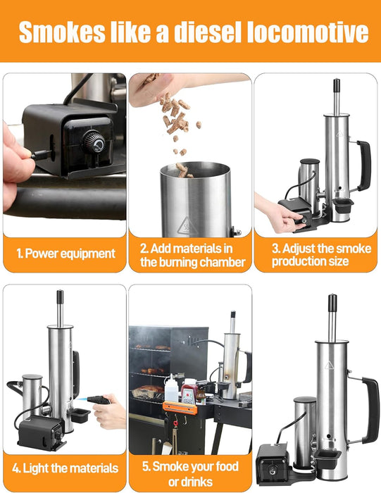 2026 Advanced Cold Smoke Generator, Tube for Pellet Smoker Upgrade, Smoker Attachment for Gas Grilling, Portable Cordless Electric, Hot or Cold Smoking: Fits Weber, Traeger, Pit Boss, East Oak Ect...