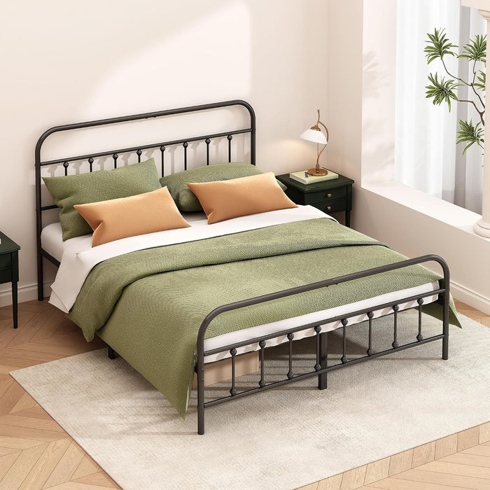 Metal Bed Frame Queen Size,Easy to Assemble,Black