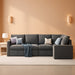 Grey Sectional Sofa Bed L-Shaped, 85", Storage