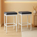 Bar Stools, Set of 2 Bar Chairs, 24.8-Inch Height Stools, Breakfast Bar Stools, Kitchen Bar Chairs, 2" Thick Upholstery, for Kitchen, Dining Room, Cafe, Bar Counter, White and Gray WG21BY01