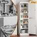 Tall White Metal Pantry Cabinet Sixtyseveninch Locking