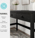 Rhett Home Office Desk with 3 Drawers and Tapered Legs in Black with Oil Rubbed Bronze Hardware