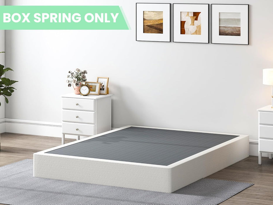 9 Inch High Profile Box Spring, Sturdy Metal Frame Mattress Foundation, Easy Assembly, Quiet & Noise-Free, Queen Size