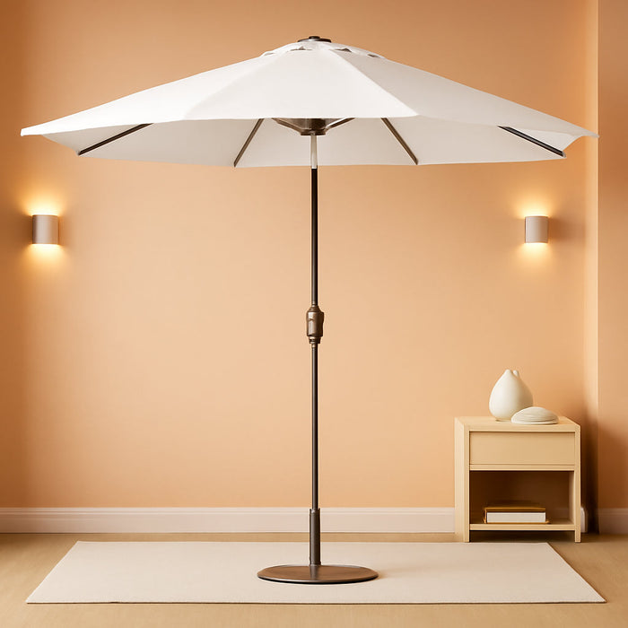 10FT Outdoor Patio Umbrella, Outdoor Table Umbrella, Yard Umbrella, Market Umbrella with 8 Sturdy Ribs, Push Button Tilt and Crank